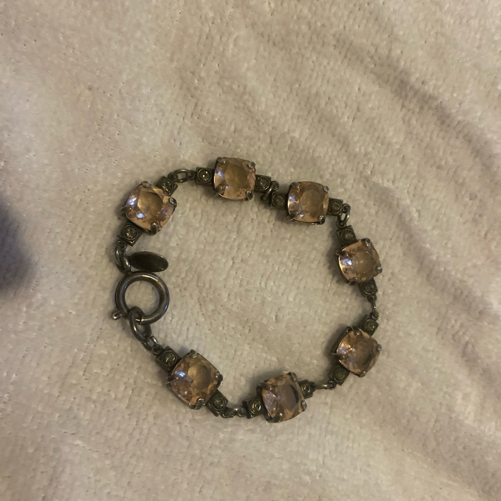 Catherine Popesco Gold Bracelet with Crystal Accents